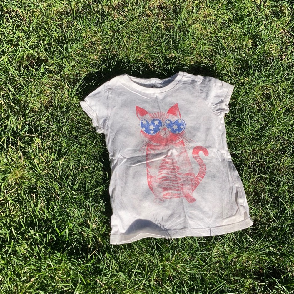 Girls American cat tee